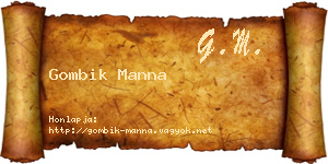 Gombik Manna névjegykártya