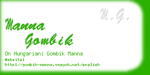 manna gombik business card